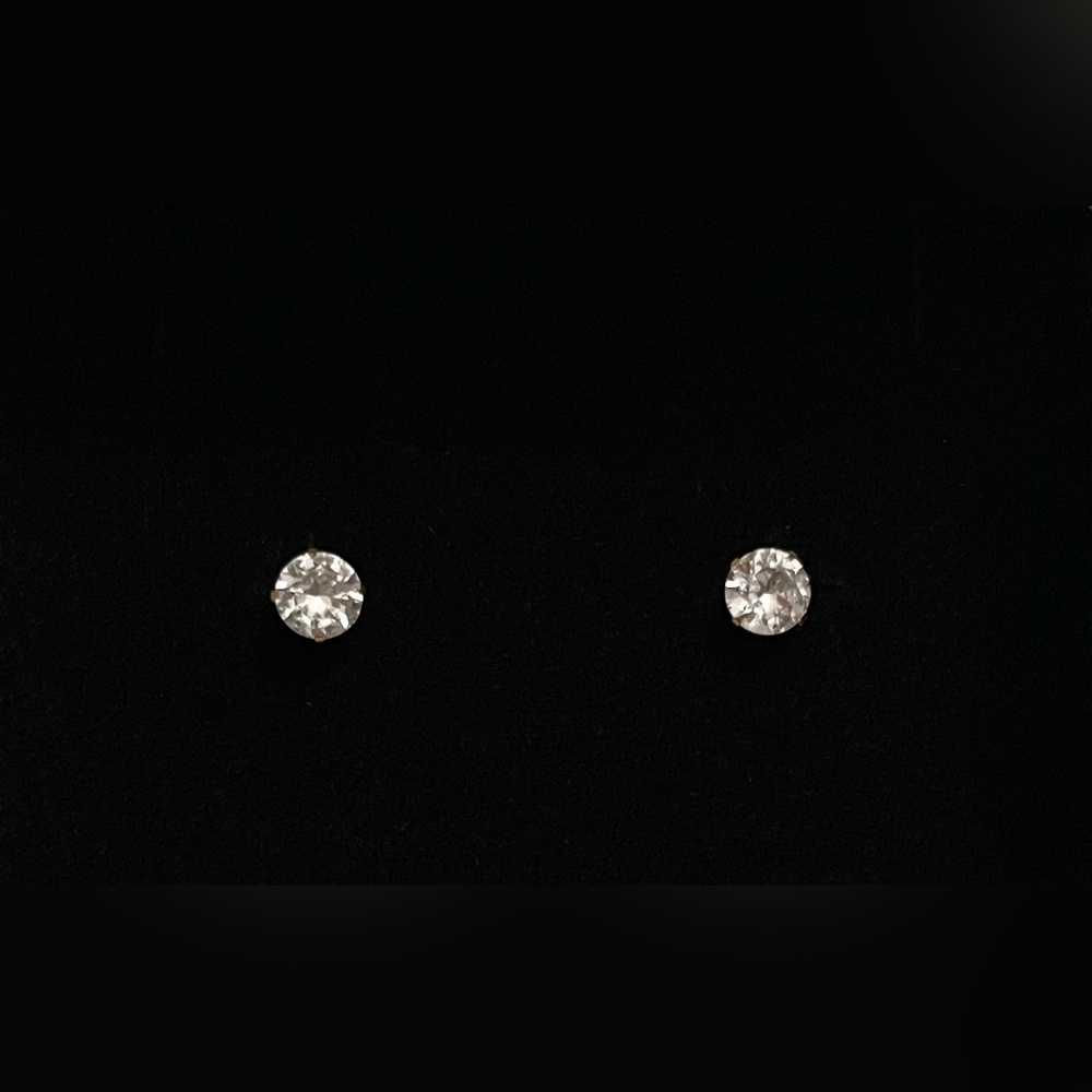Timeless Gold & White Stone Stud Earrings